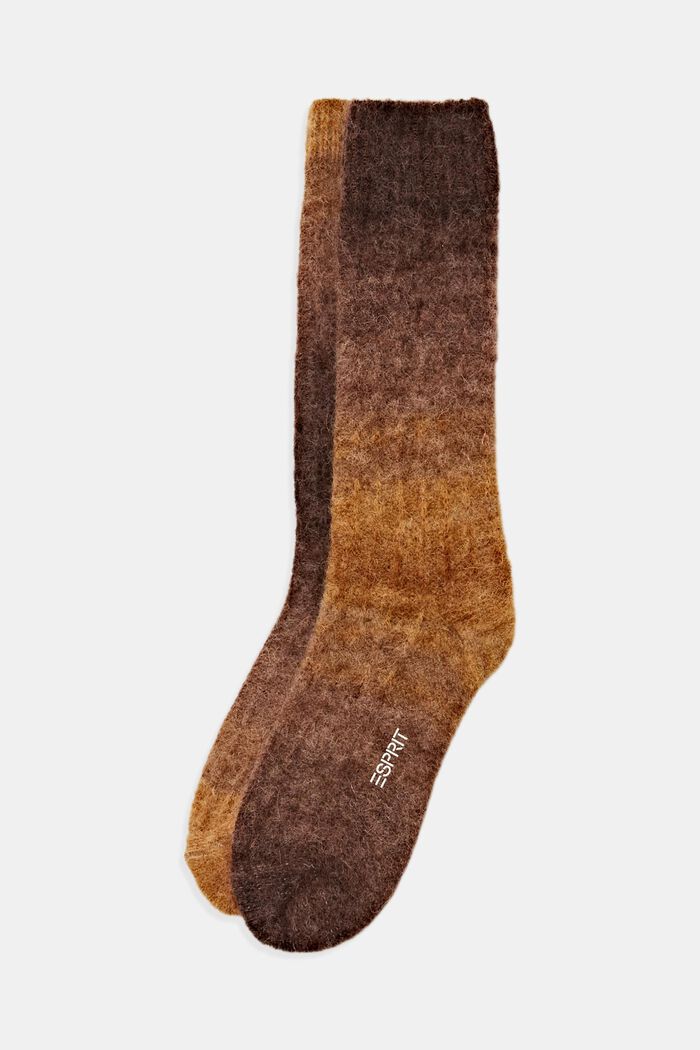 Socken aus Wolle-Alpaka-Mix, BROWN, detail image number 0
