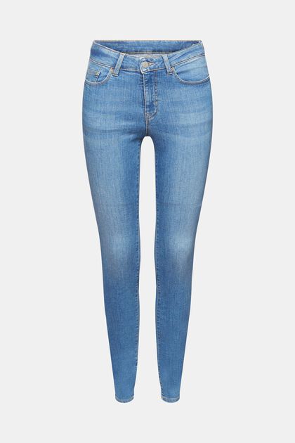Skinny-Jeans aus nachhaltiger Baumwolle, BLUE LIGHT WASHED, overview