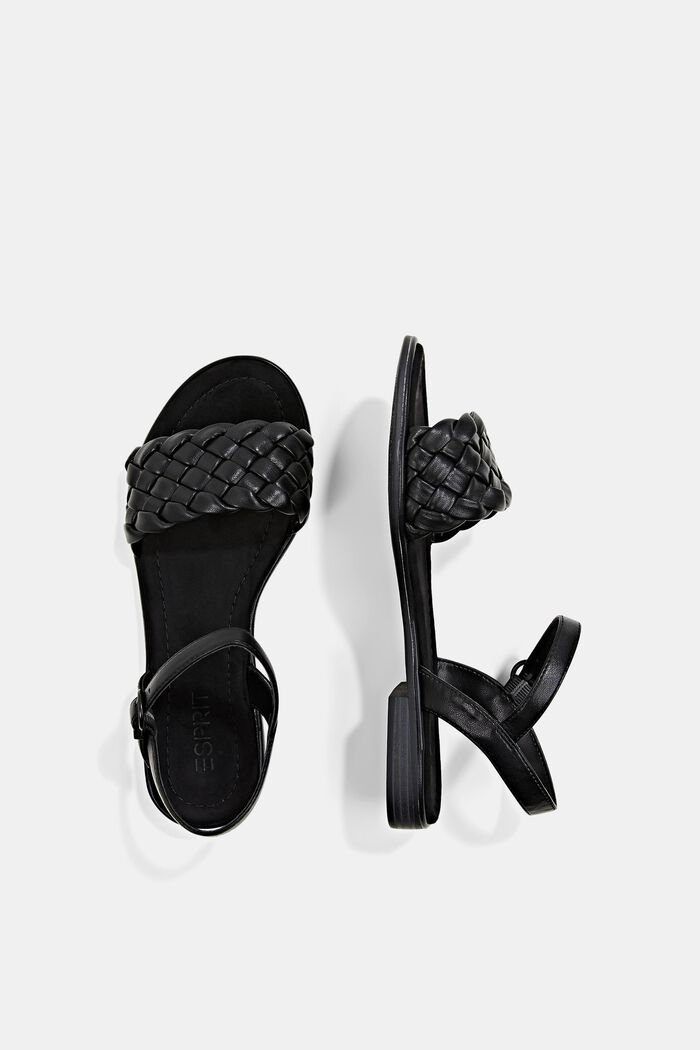 Sandalen mit geflochtenem Riemen, BLACK, detail image number 1