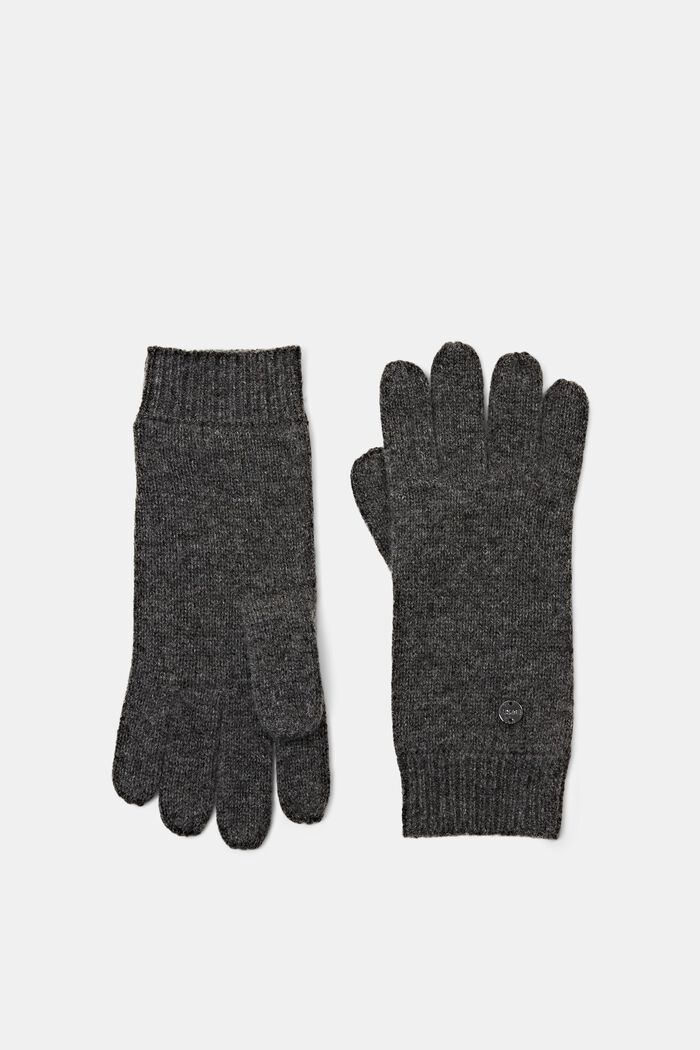 Mit Kaschmir: Handschuhe aus Wollmix, GREY, detail image number 0