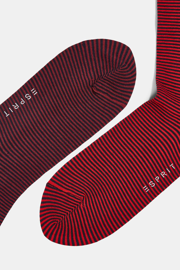 2er-Pack Ringel-Socken aus Baumwoll-Mix, RED, detail image number 1
