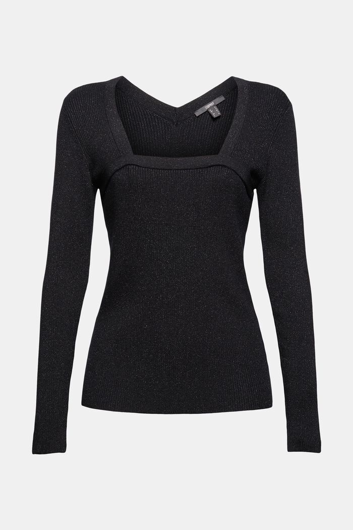 Glitzer-Sweater mit LENZING™ ECOVERO™, BLACK, detail image number 6