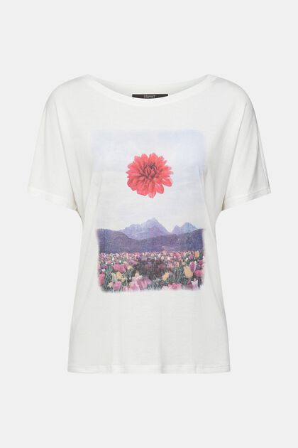 Print-T-Shirt, LENZING™ ECOVERO™, NEW OFF WHITE, overview