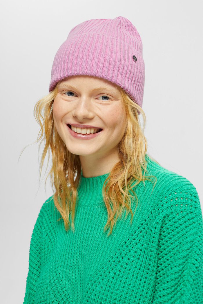 Beanie aus Rippstrick, LILAC, detail image number 2