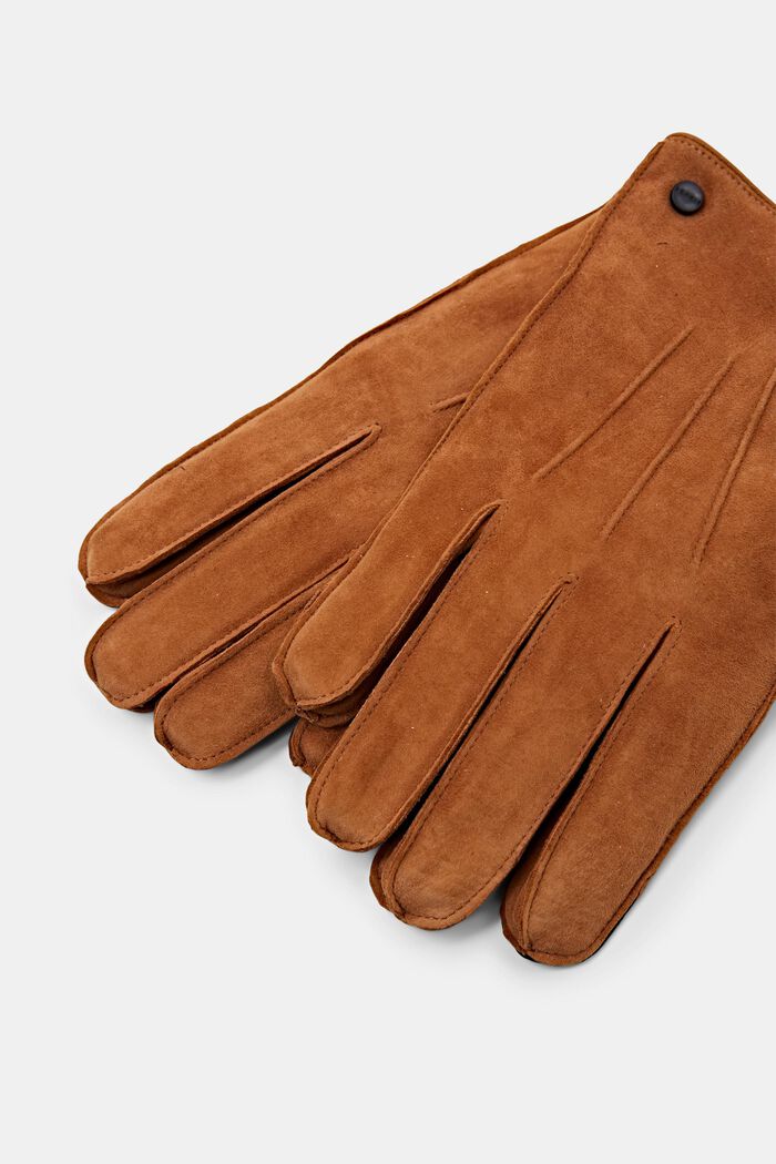 Handschuhe aus Veloursleder, CARAMEL, detail image number 1