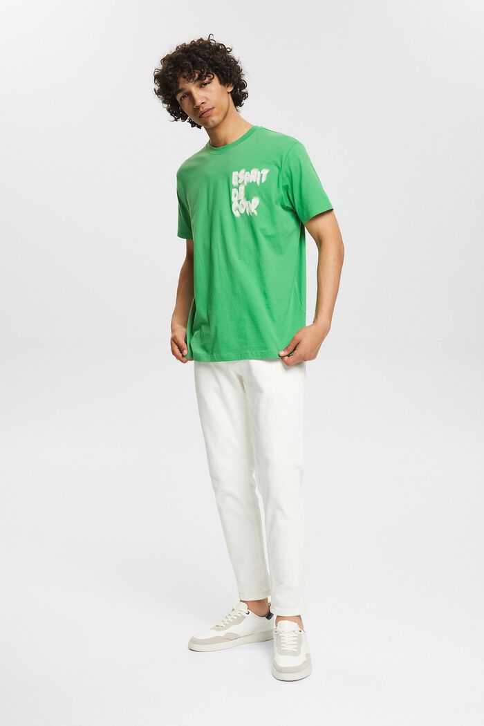 Jersey-T-Shirt mit Print, GREEN, detail image number 1