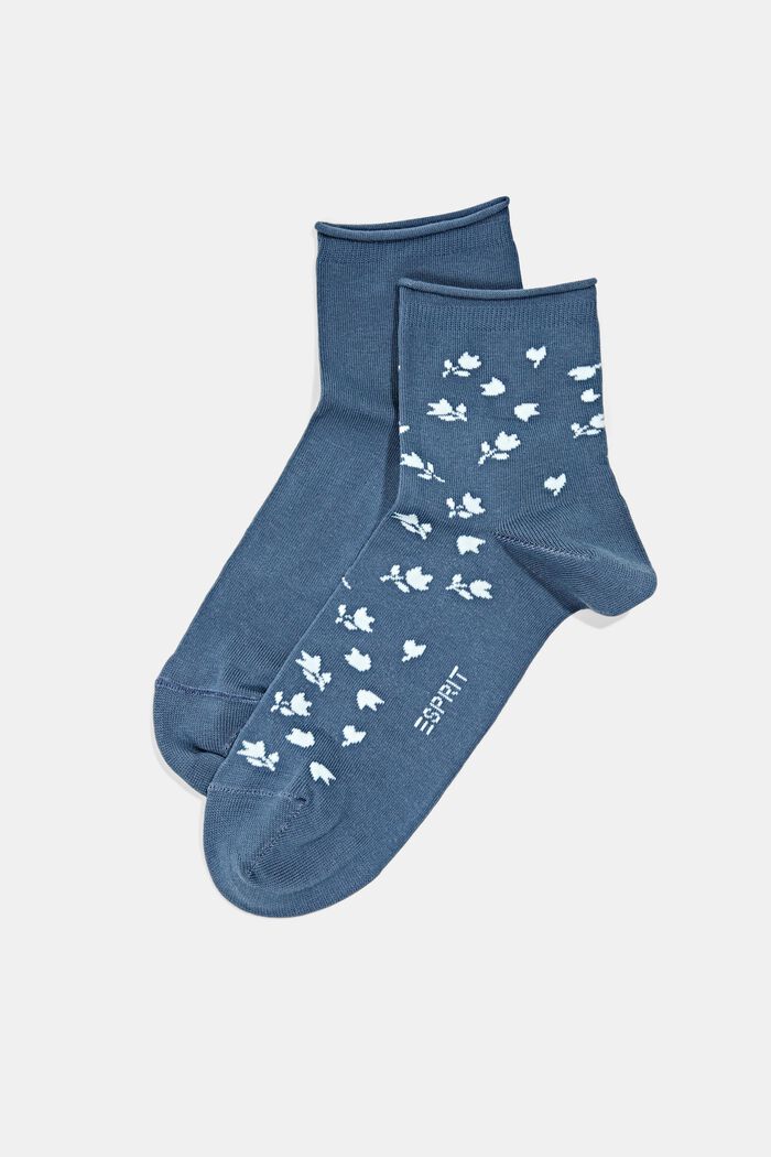 2er-Pack kurze Socken mit Blumenmuster, VENICE NIGHT, detail image number 0