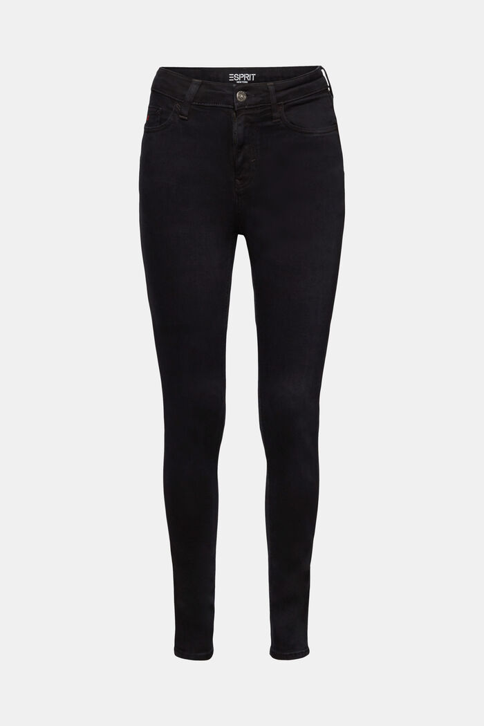 Skinny Jeans mit hohem Bund, BLACK DARK WASHED, detail image number 7