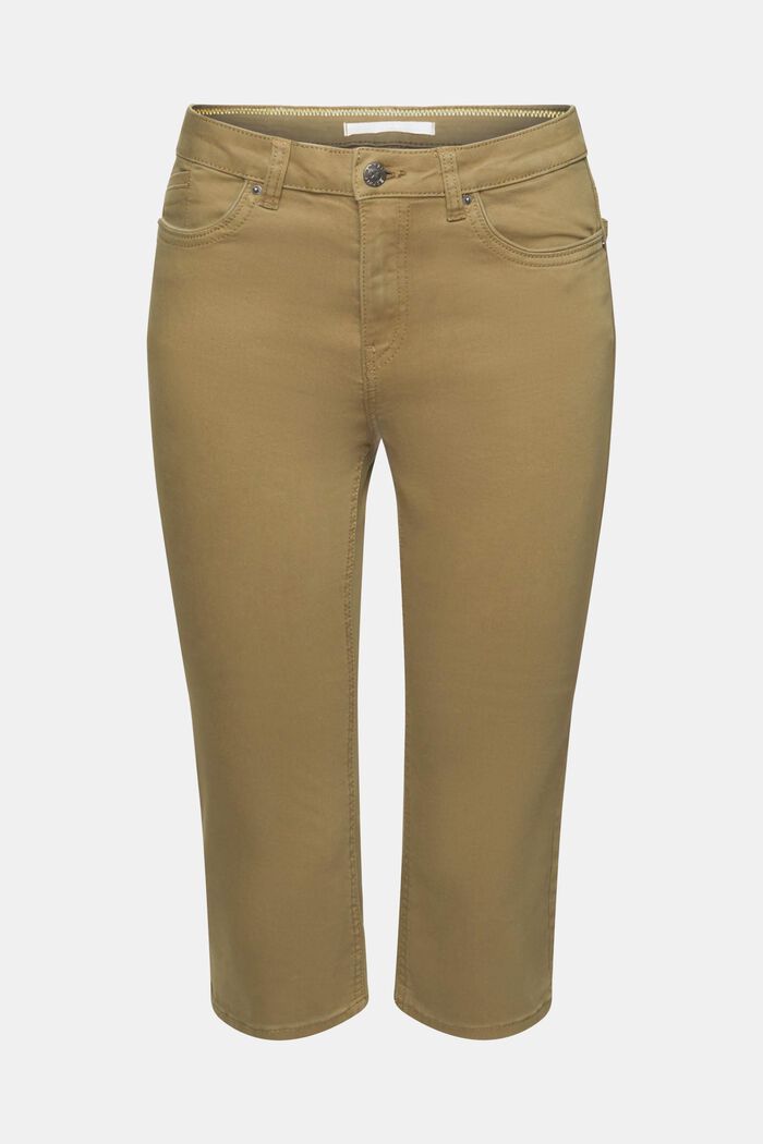Capri-Jeans mit mittelhohem Bund, KHAKI GREEN, detail image number 5