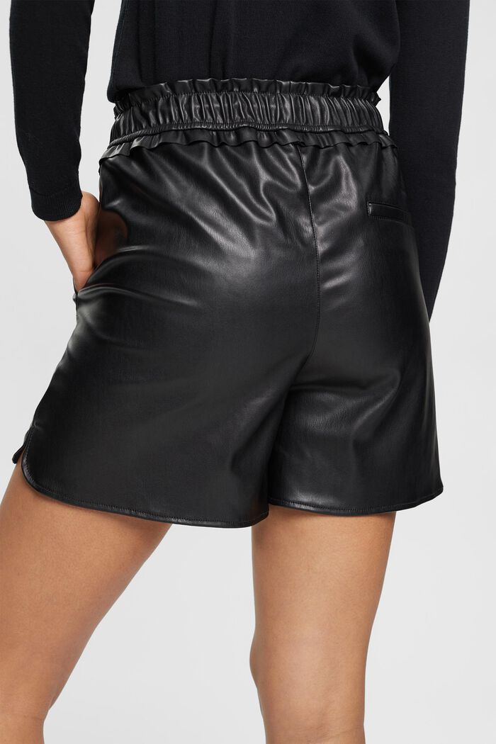 Shorts in Lederoptik, BLACK, detail image number 4