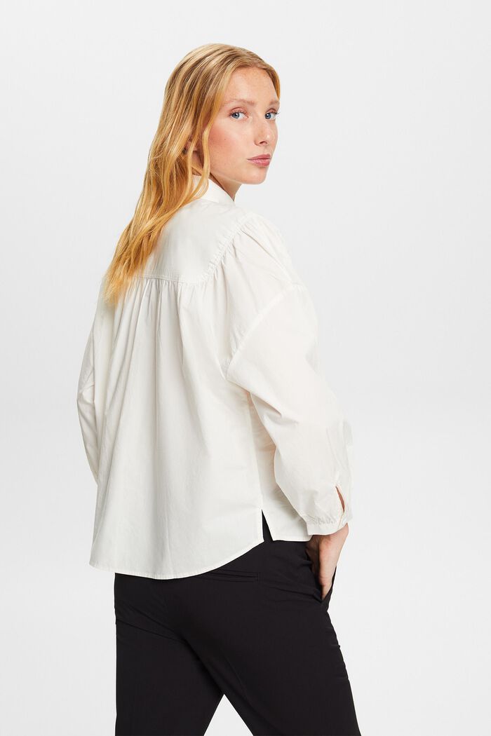 Popeline-Bluse, 100 % Baumwolle, OFF WHITE, detail image number 1