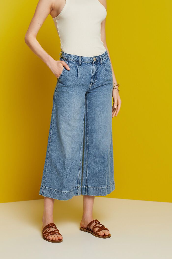 Jeans-Culotte, BLUE LIGHT WASHED, detail image number 0