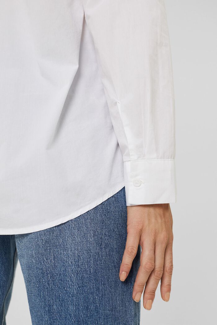 Oversize-Hemdbluse aus 100% Organic Cotton, WHITE, detail image number 2