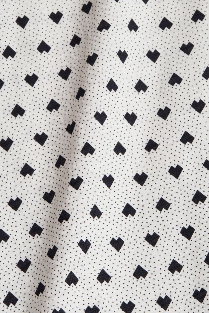 Gemustertes T-Shirt mit V-Ausschnitt, OFF WHITE, detail image number 4