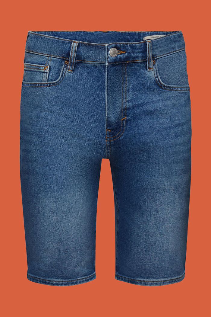 Lockere Jeansshorts in schmaler Passform, BLUE LIGHT WASHED, detail image number 6