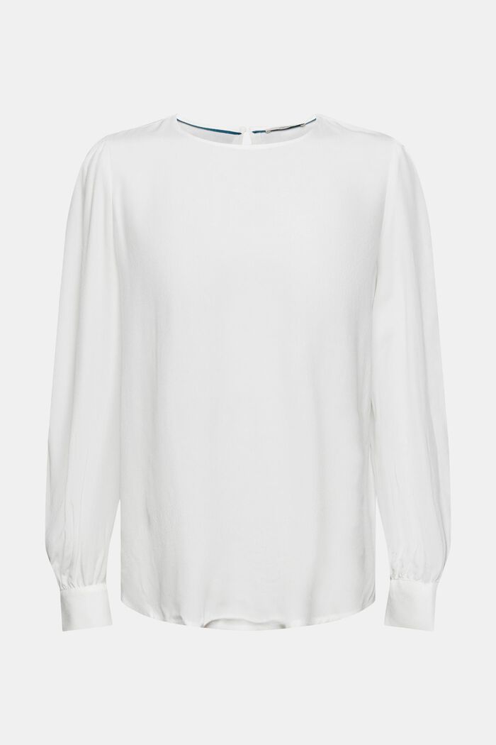 Unifarbene Bluse, OFF WHITE, detail image number 2