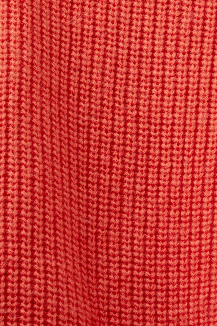 Cardigan aus Zopfstrick, Wollmix, CORAL RED, detail image number 5