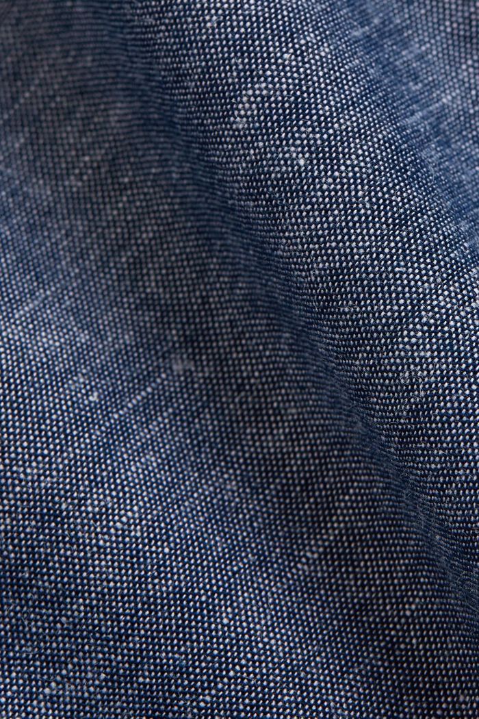 Leinen/Organic Cotton: Kurzarm-Hemd, NAVY, detail image number 4