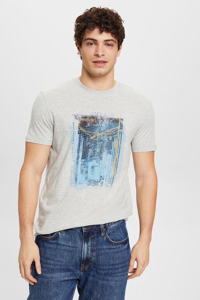 Print-T-Shirt aus nachhaltiger Baumwolle, LIGHT GREY, detail image number 0