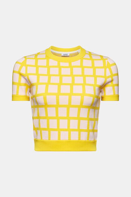 Verkürztes Pullover-T-Shirt im Jacquard-Design
