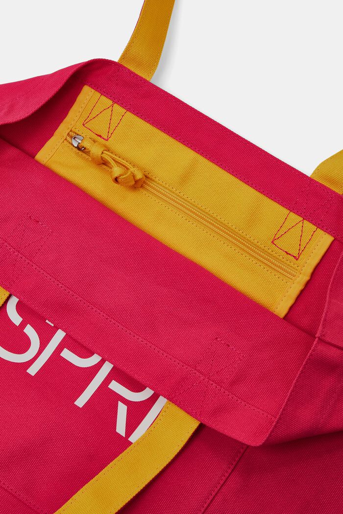 Tote Bag aus Baumwolle mit Logodesign, PINK FUCHSIA, detail image number 3