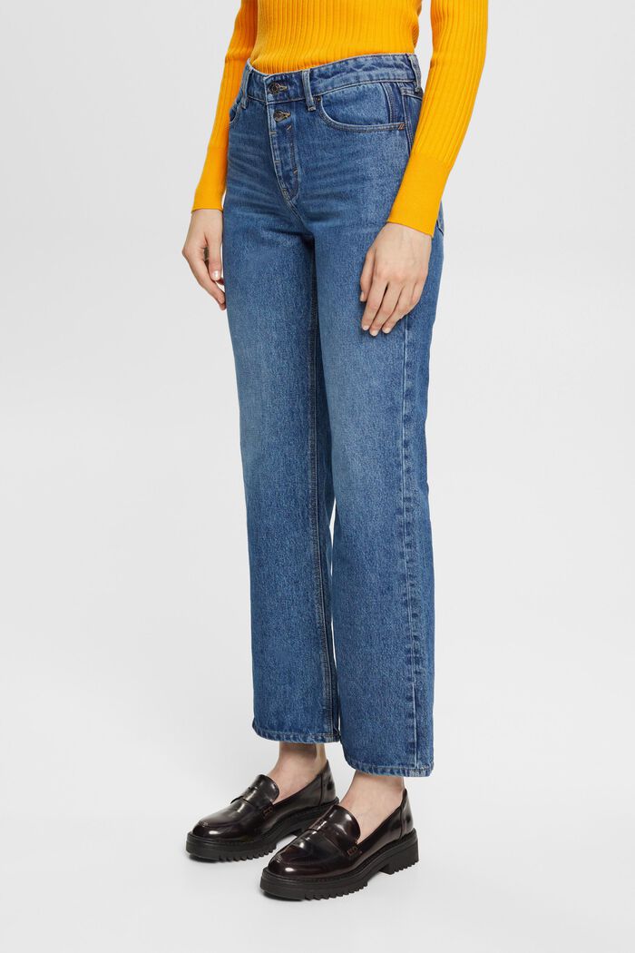 Ausgestellte Cropped-Mid-Rise-Stretchjeans, BLUE MEDIUM WASHED, detail image number 0
