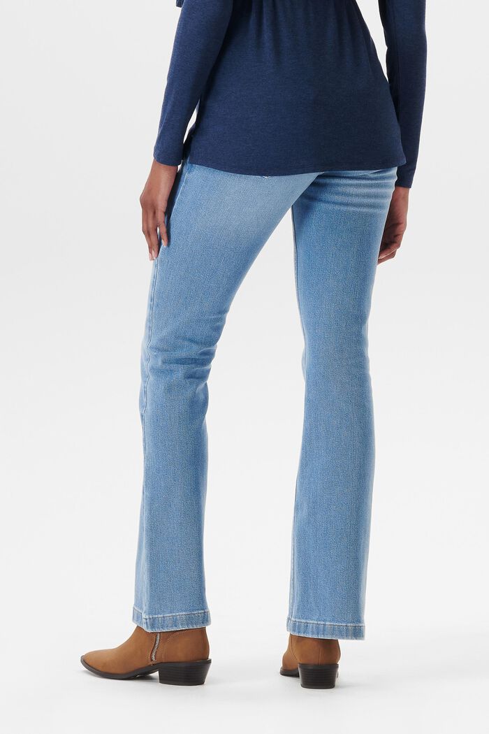 Jeans mit ausgestelltem Bein und Überbauchbund, BLUE MEDIUM WASHED, detail image number 1
