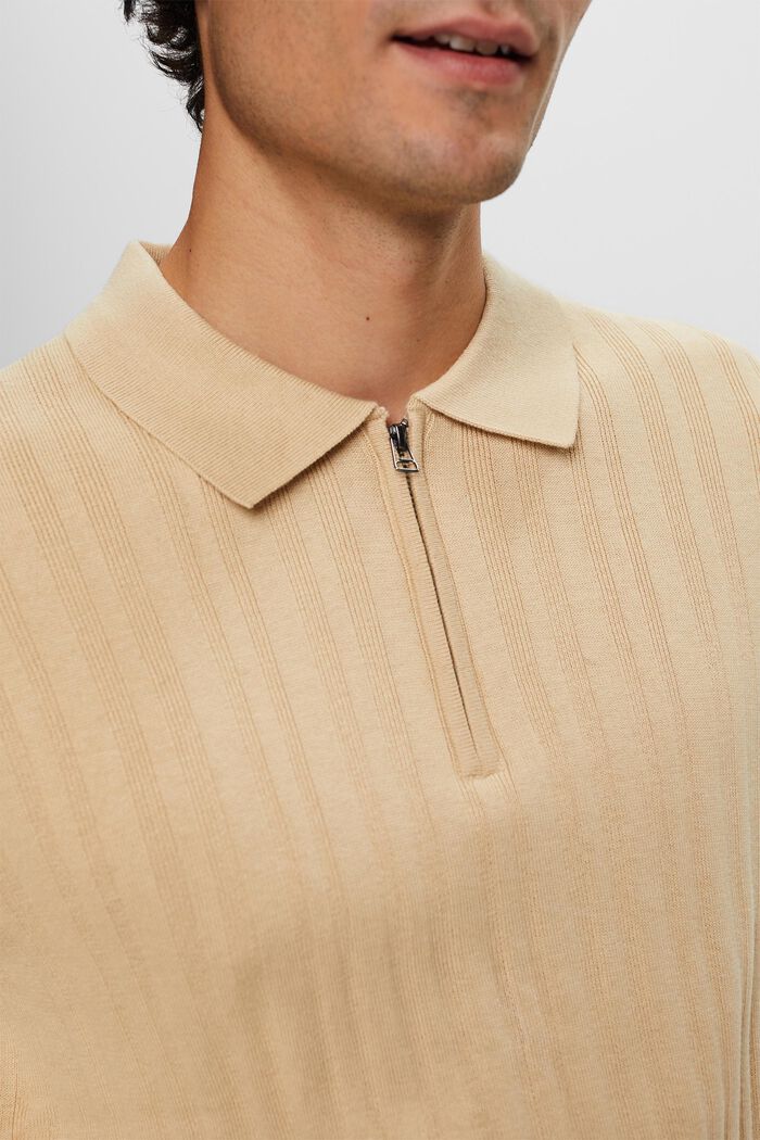 Poloshirt in schmaler Passform, SAND, detail image number 2