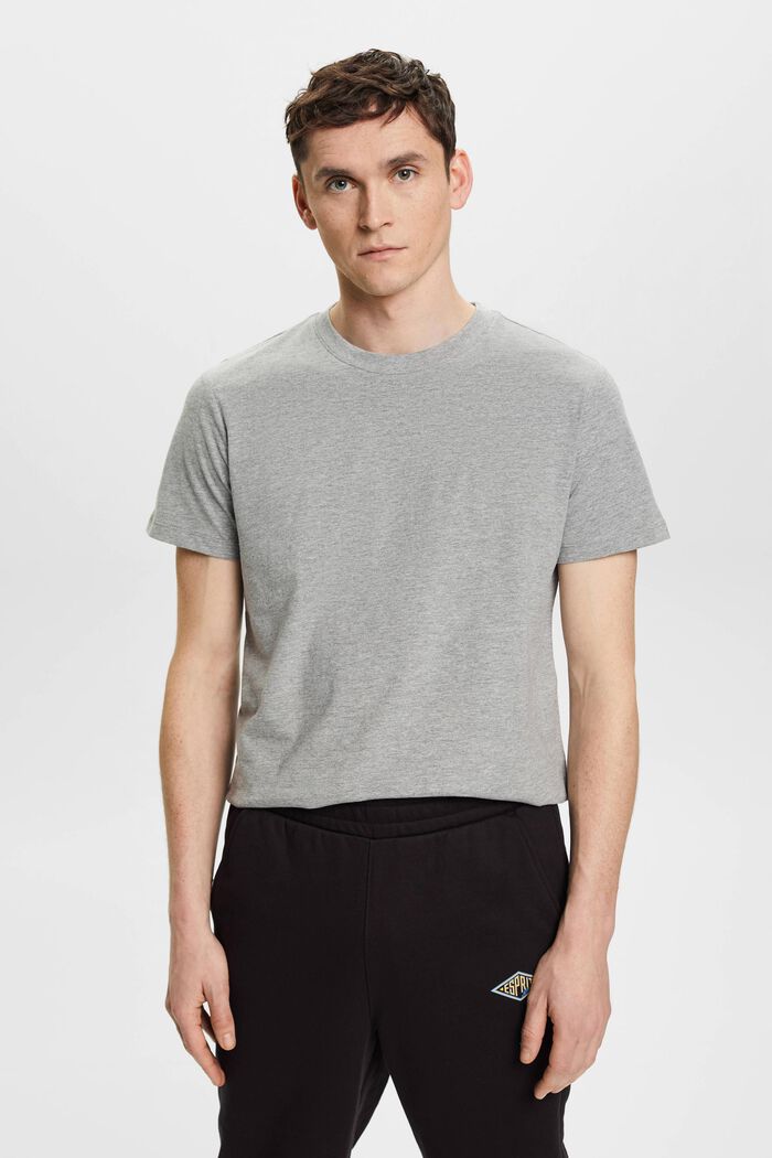 T-Shirt im Slim Fit mit Rundhalsausschnitt, MEDIUM GREY, detail image number 0