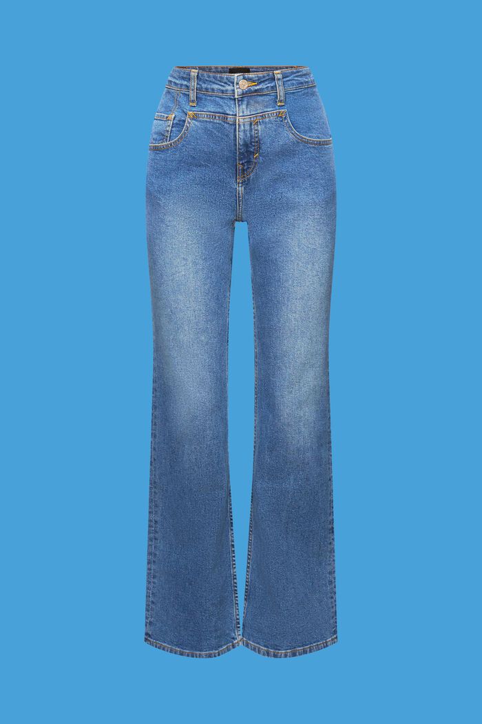 Bootcut-Jeans mit markanter Passe, BLUE DARK WASHED, detail image number 6