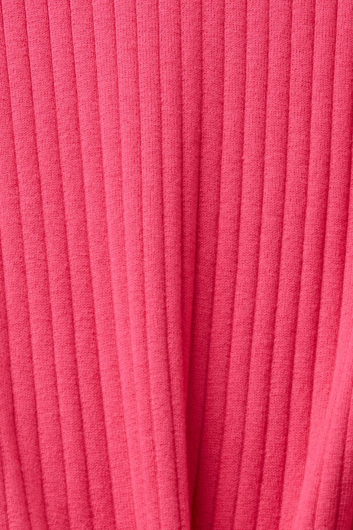 Gerippter Kurzarm-Pullover, PINK FUCHSIA, detail image number 5