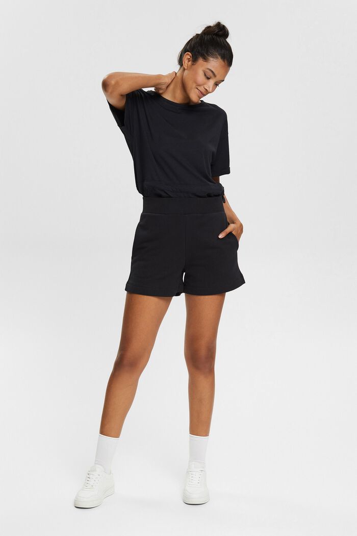 Recycelt: Shorts aus Sweat, BLACK, detail image number 1