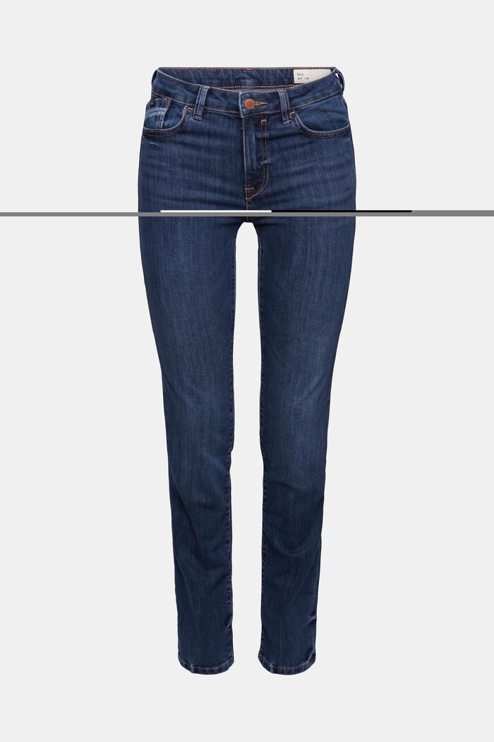 Schmale Jeans mit Stretch, BLUE DARK WASHED, detail image number 6