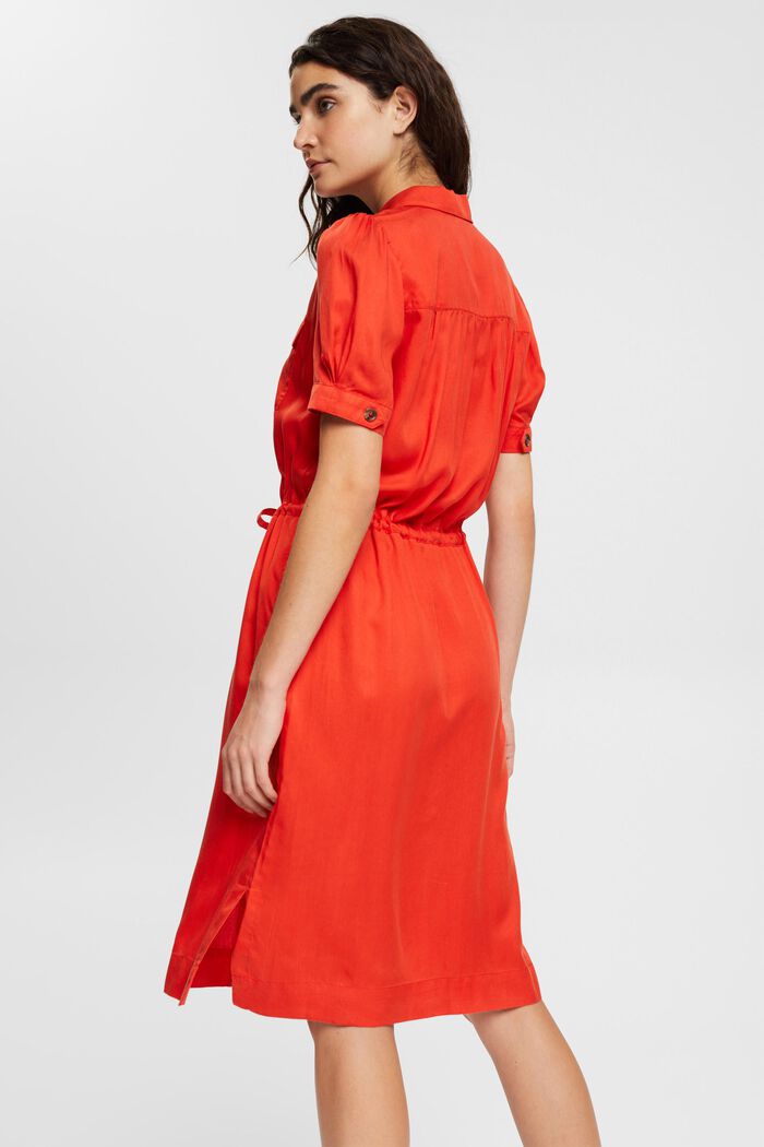 Kleid mit Kordelzug, TENCEL™, ORANGE RED, detail image number 4