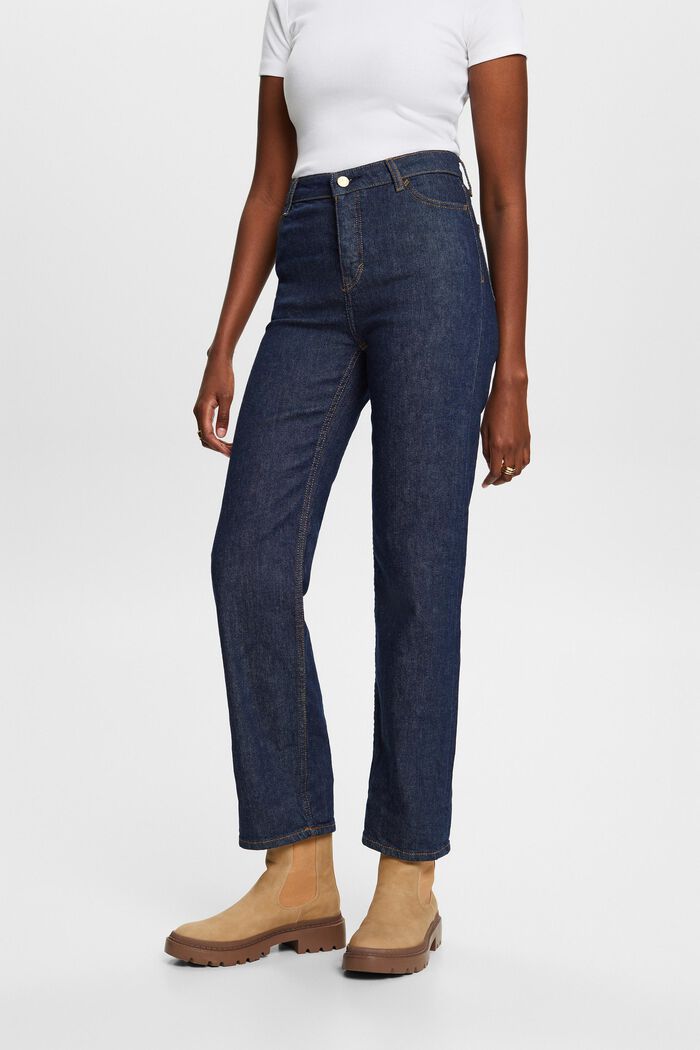 Gerade Premium-Selvedge-Jeans mit hohem Bund, BLUE RINSE, detail image number 2