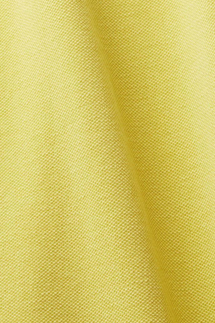 Poloshirt aus Stone-Washed-Baumwollpikee, DUSTY YELLOW, detail image number 5