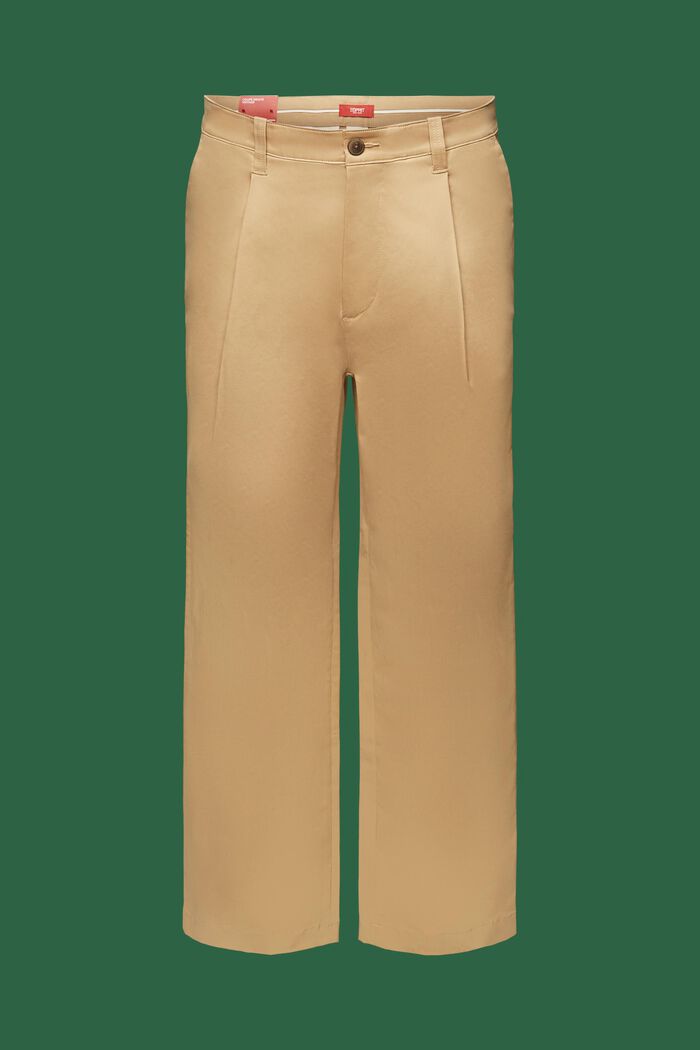Chinohose mit weitem Bein, BEIGE, detail image number 7