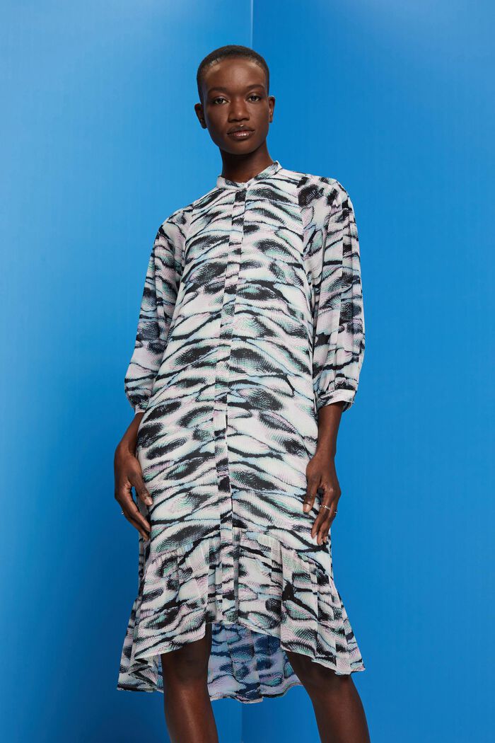 Recycelt: Midi-Kleid aus Chiffon, EMERALD GREEN, detail image number 0