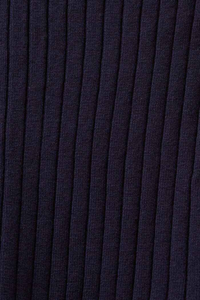 Rippstrick-Cardigan mit Zipper und Polokragen, NAVY, detail image number 5