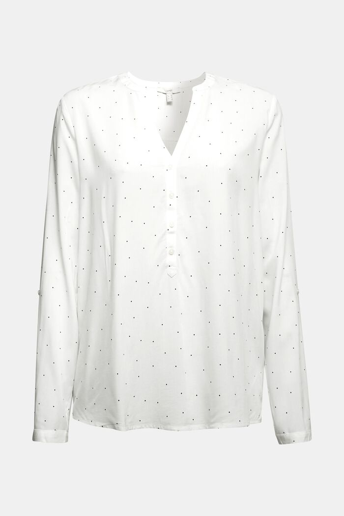 Henley-Bluse aus LENZING™ ECOVERO™, OFF WHITE, detail image number 0