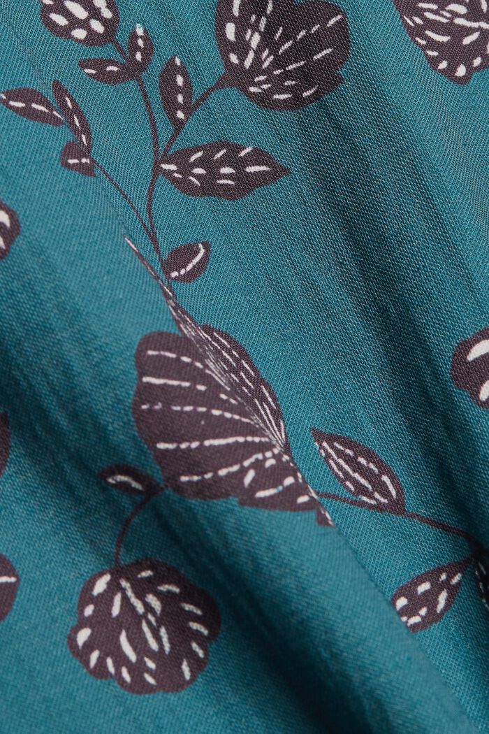 Jersey-Top mit Print und LENZING™ ECOVERO™, TEAL GREEN, detail image number 4