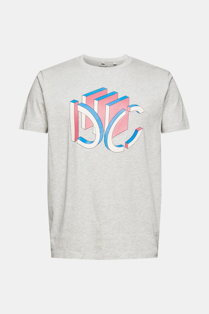 Jersey-T-Shirt mit grafischem 3D Logo-Print, LIGHT GREY, detail image number 7