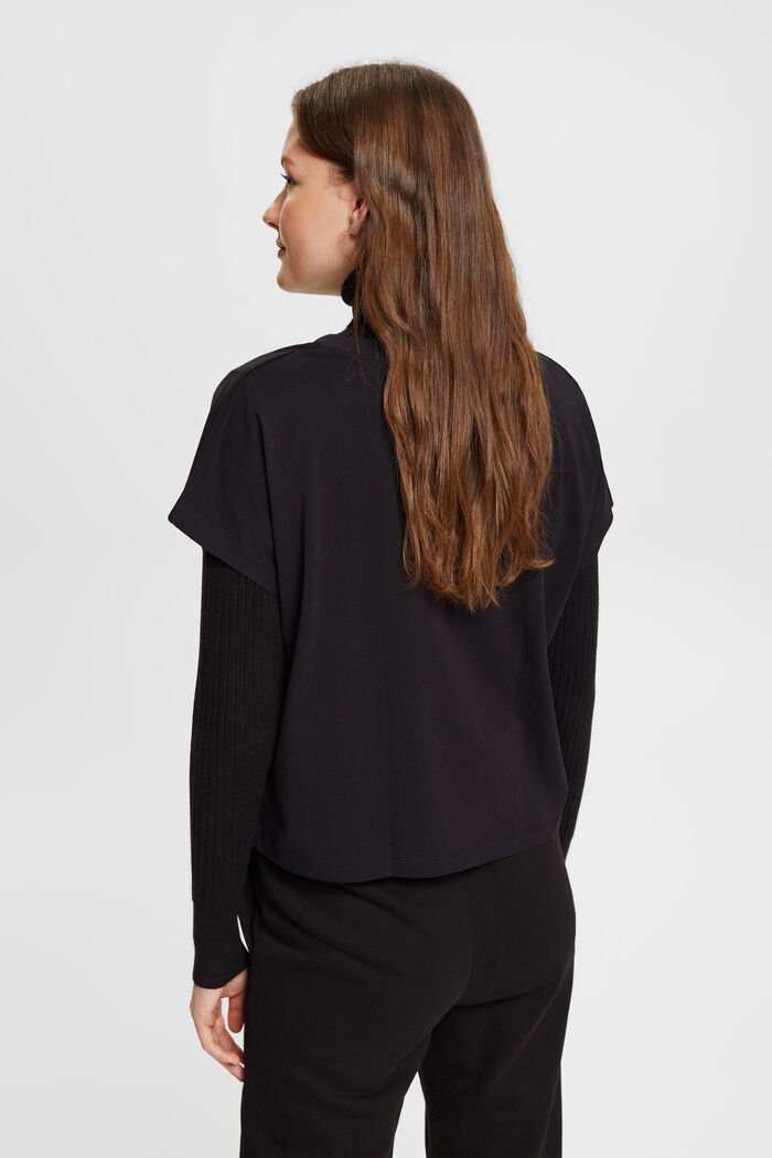T-Shirt mit Print, 100 % Baumwolle, BLACK, detail image number 3