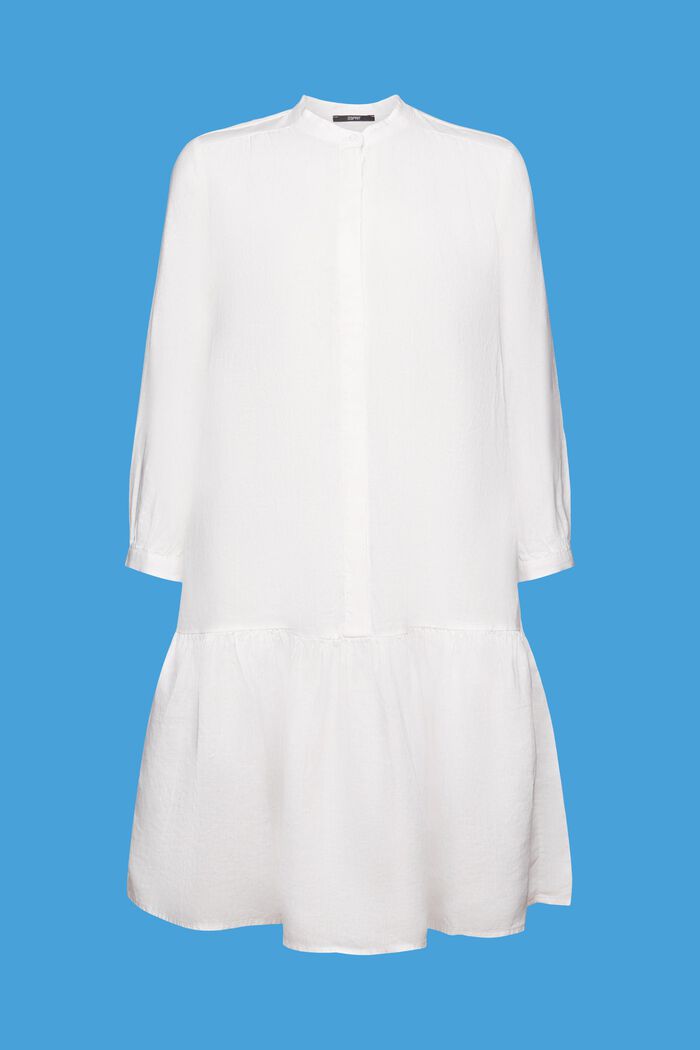 Mini-Hemdblusenkleid, 100 % Leinen, WHITE, detail image number 6