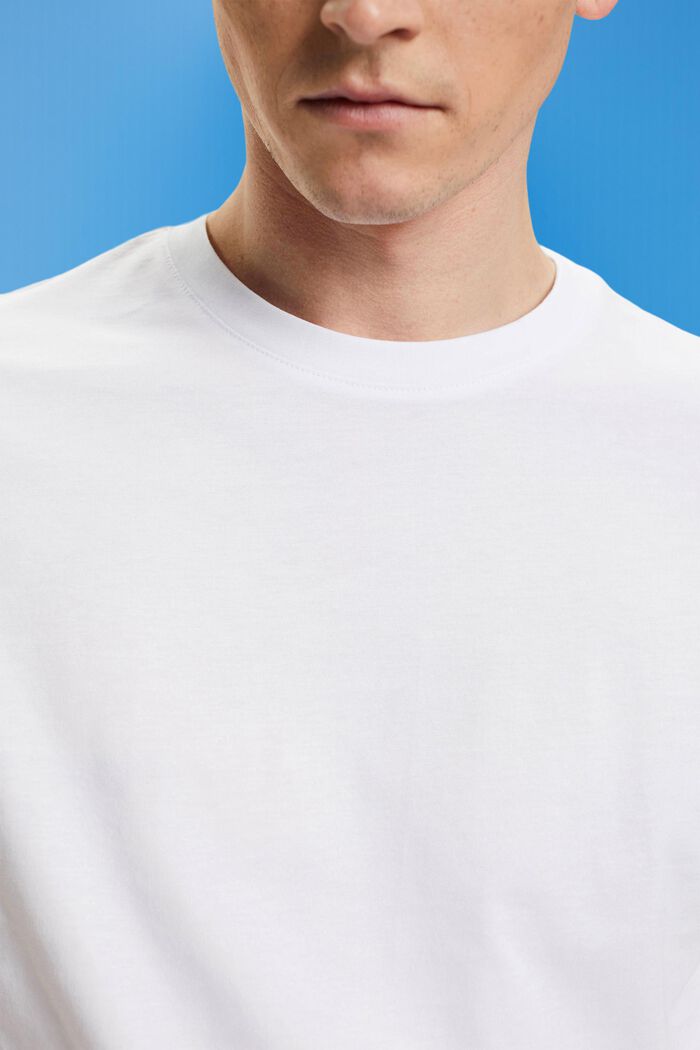 Jersey-T-Shirt mit Rundhalsausschnitt, WHITE, detail image number 1