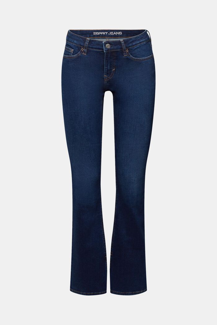 Bootcut-Jeans mit niedrigem Bund, BLUE DARK WASHED, detail image number 6