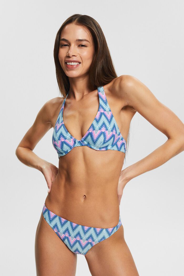 Recycelt: Bikini-Slip mit Muster, BRIGHT BLUE, detail image number 0