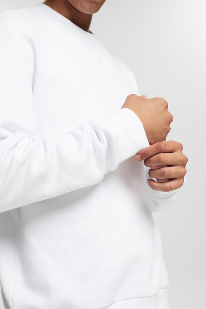 Recycelt: unifarbenes Sweatshirt, WHITE, detail image number 0