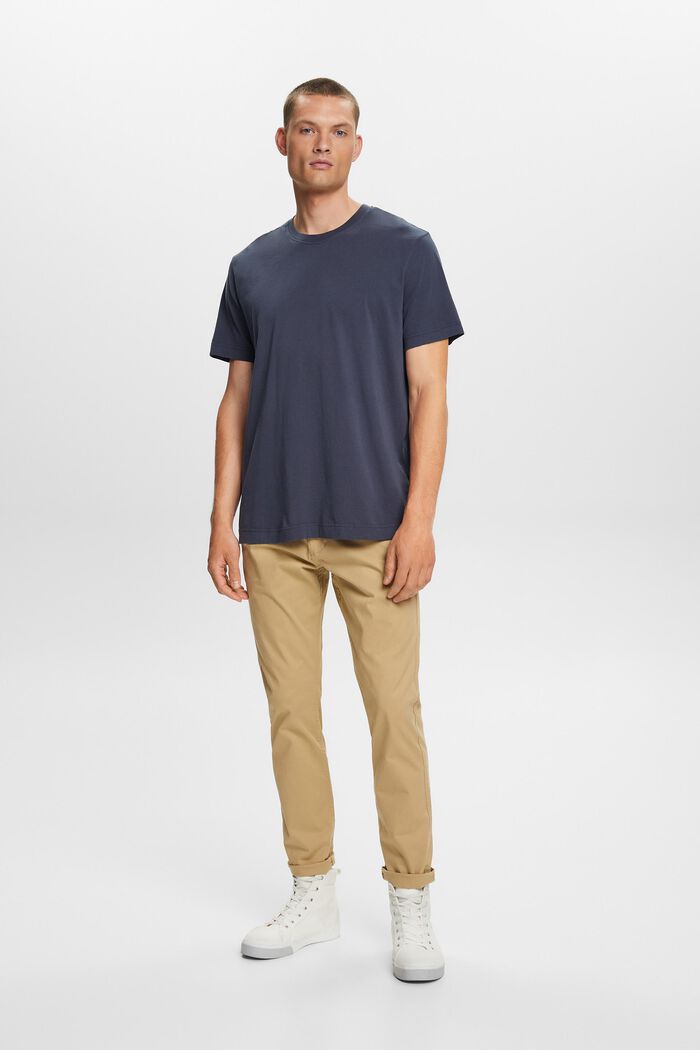 Rundhals-T-Shirt aus Jersey, 100 % Baumwolle, PETROL BLUE, detail image number 4