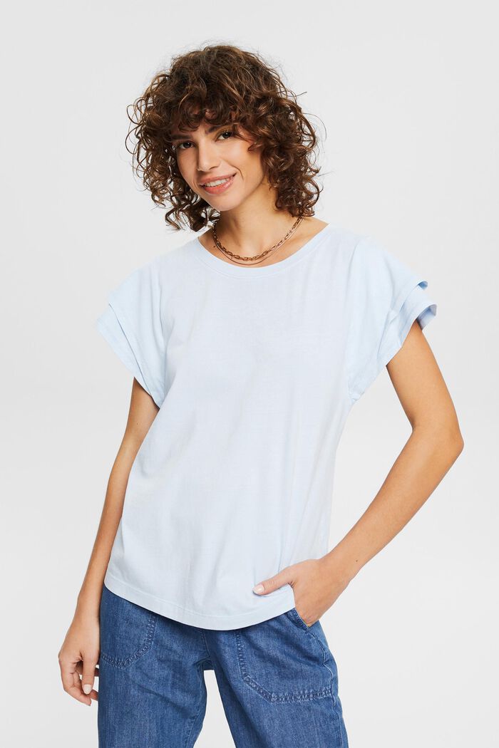T-Shirt aus 100% Organic Cotton, LIGHT BLUE, detail image number 0